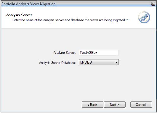 Analizador de la cartera de proyectos: búsqueda de Analysis Server