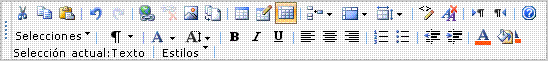 Barra de herramientas de edición HTML