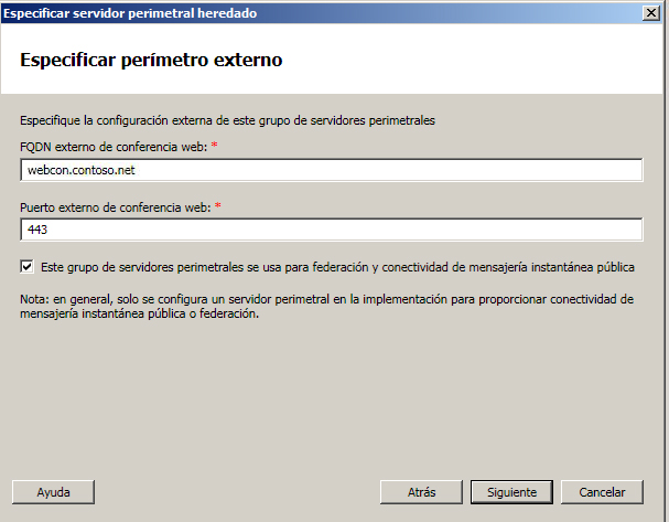 Cuadro de diálogo Especificar perímetro externo