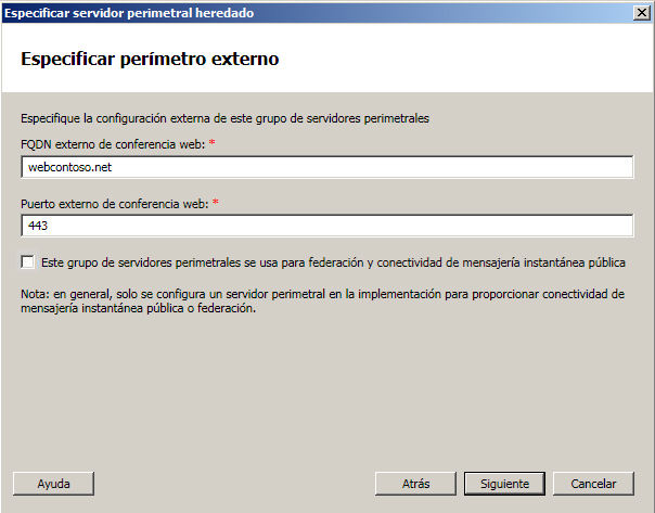 Página Especificar perímetro externo del Generador de topologías