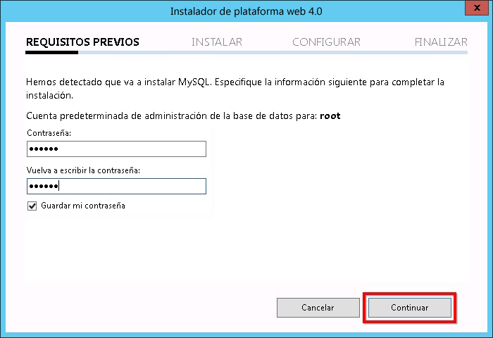 Instalación de My SQL Server en la Administración de servicios