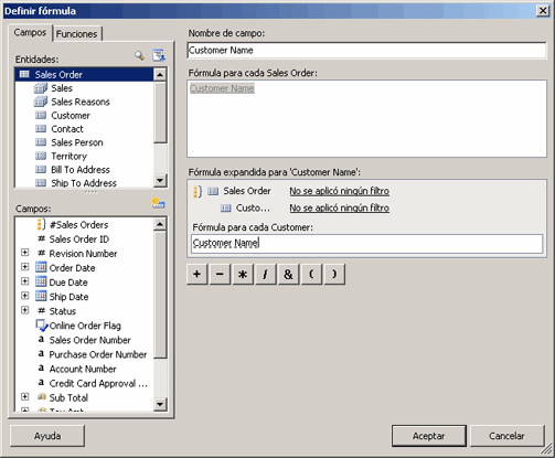 Referencia del campo Expandido en Definir fórmula