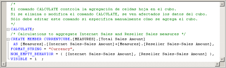 Secuencias de comandos en el panel de expresiones de cálculo