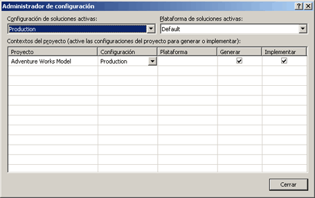 Cuadro de diálogo Administrador de configuración