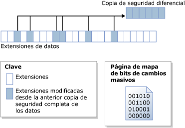 Un mapa de bits diferencial identifica las extensiones modificadas