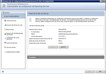 Herramienta Configuración de Reporting Services