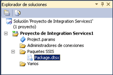 Carpetas de un proyecto de Integration Services