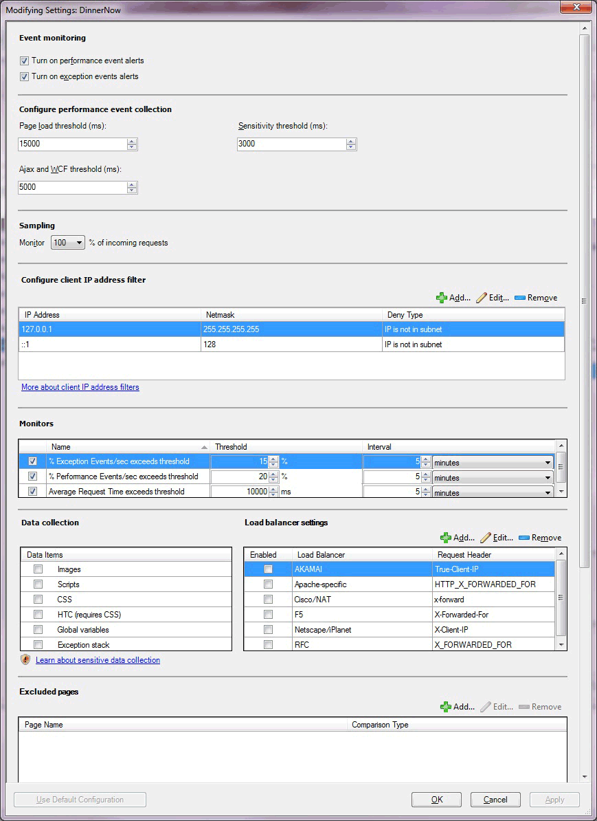 Modificación de la configuración de cliente