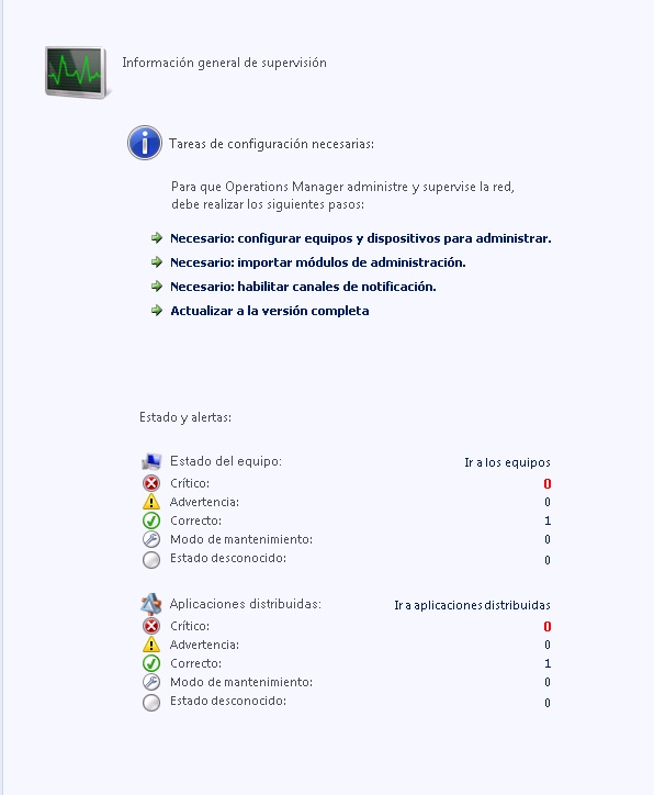 La información general de supervisión resume el estado de alertas