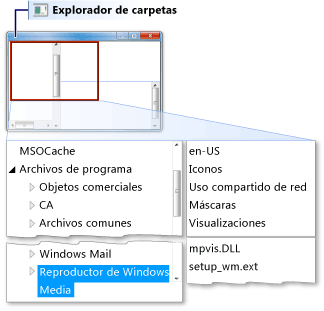 Vista de árbol y vistas de lista de FolderExplorer