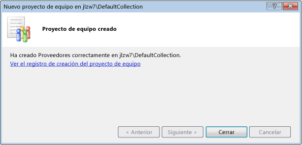 Proyecto de equipo creado correctamente