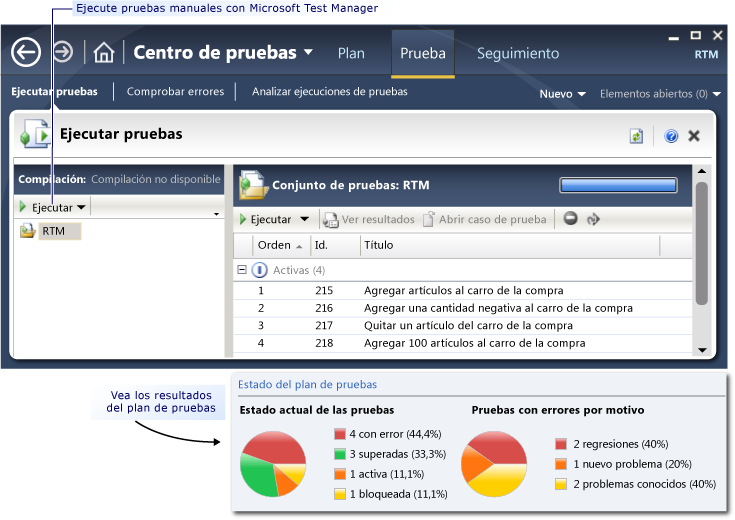 Ejecutar pruebas manuales