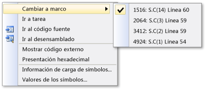 Menú Pilas con 2 opciones en el marco del subproceso C mientras que el actual es el J