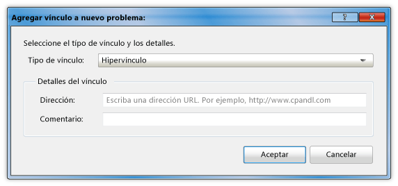 Especificar la dirección URL de la dirección de hipervínculo