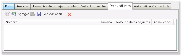 Pestaña Datos adjuntos