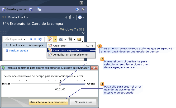 Crear un error de acuerdo con las opciones seleccionadas