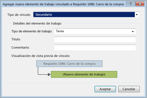 Agregar nuevo elemento de trabajo vinculado a requisito