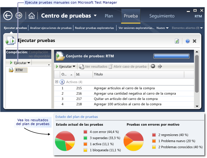 Ejecutar pruebas manuales