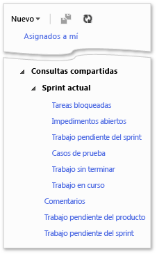 Consultas compartidas de Visual Studio (TWA)