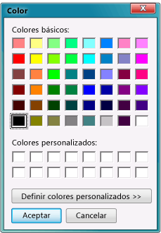 Cuadro de diálogo Color