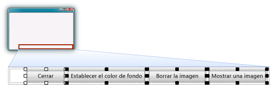 Visor de imágenes con cuatro botones