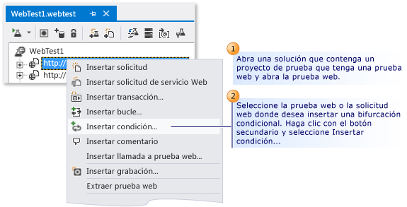 Agregar condiciones de bifurcación a pruebas web