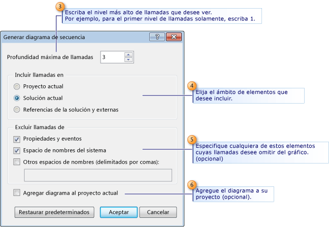 Cuadro de diálogo Generar secuencia