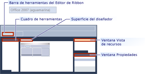 Diseñador de la cinta de opciones de MFC