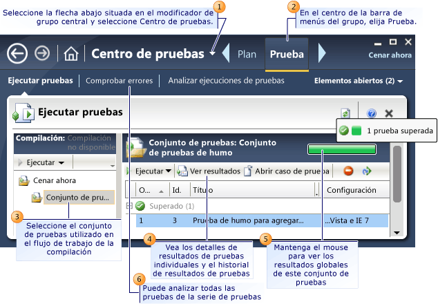 Ver los resultados de pruebas desde el flujo de trabajo de compilación