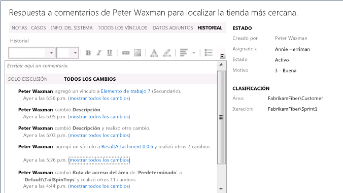 Ver historial de cambios