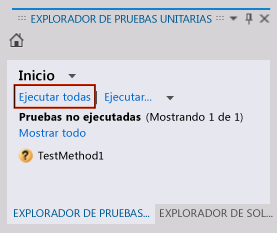 Explorador de pruebas unitarias: ejecutar prueba unitaria