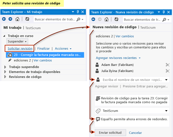 Solicitud de una revisión de código