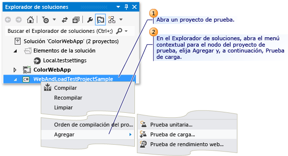 Crear una prueba de carga con el asistente