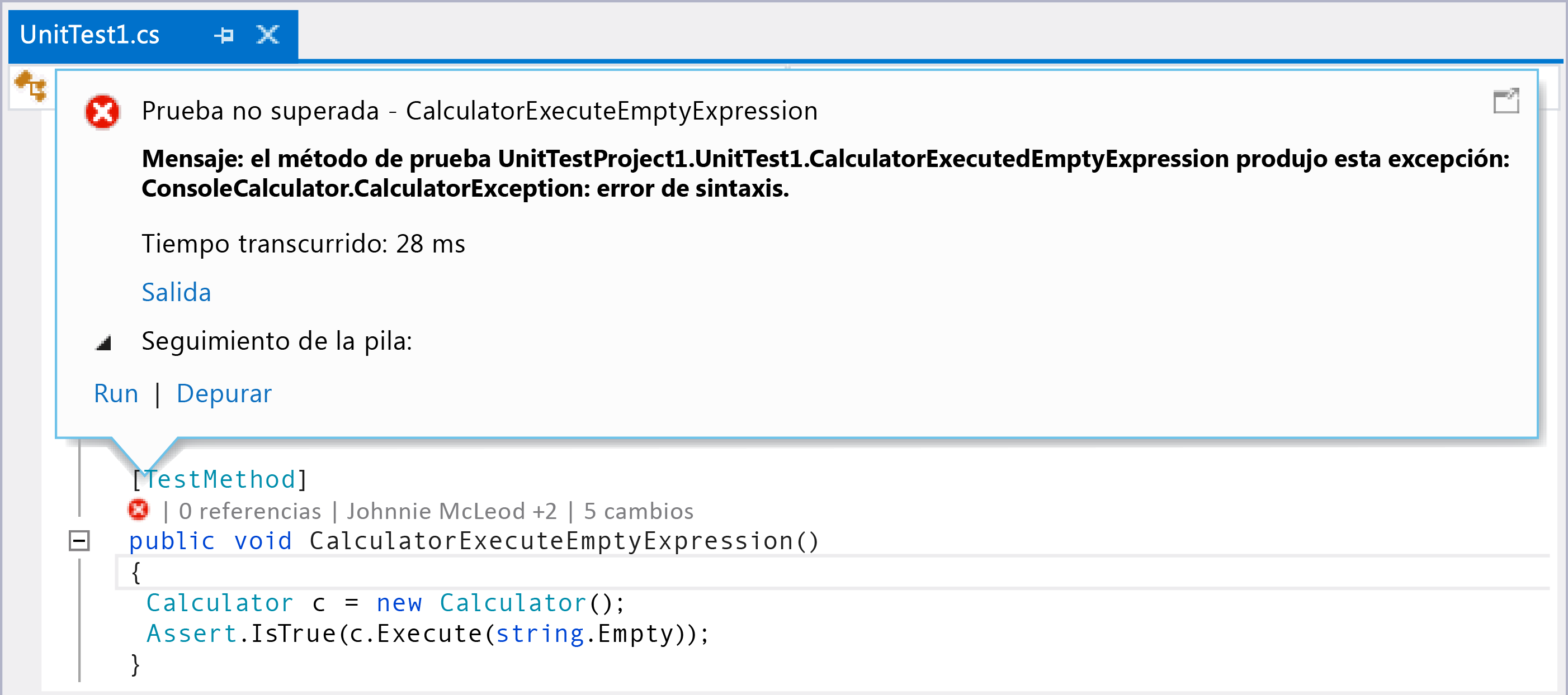 CodeLens - See unit test result