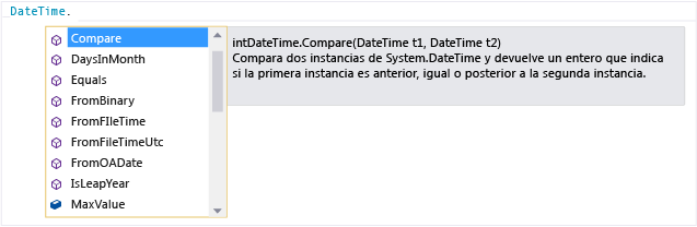 Información rápida para DateTime.Compare