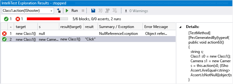 Rerun IntelliTest to generate the test data