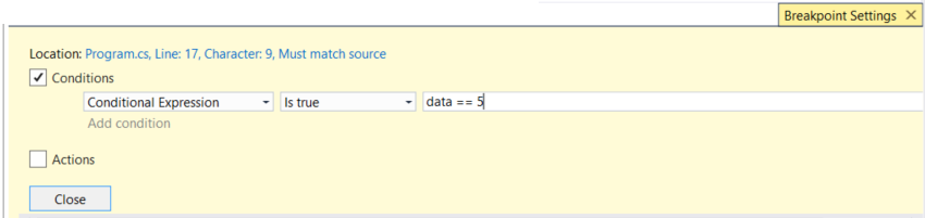 Conditional Breakpoint