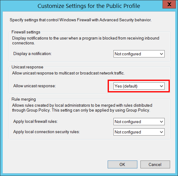 Firewall Settings, Public Profile illustration