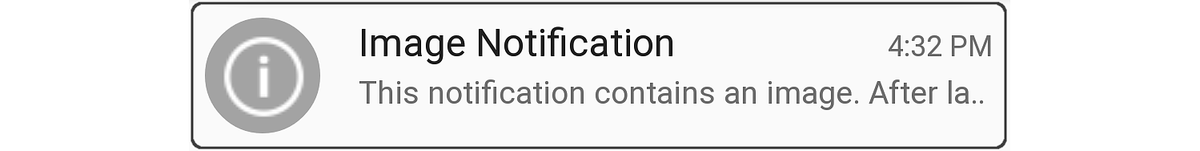 La notificación de imagen compacta no muestra ninguna imagen