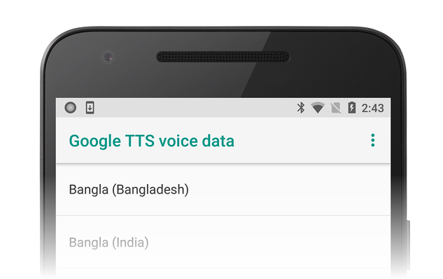 Actividad de datos de voz de TTS de Google