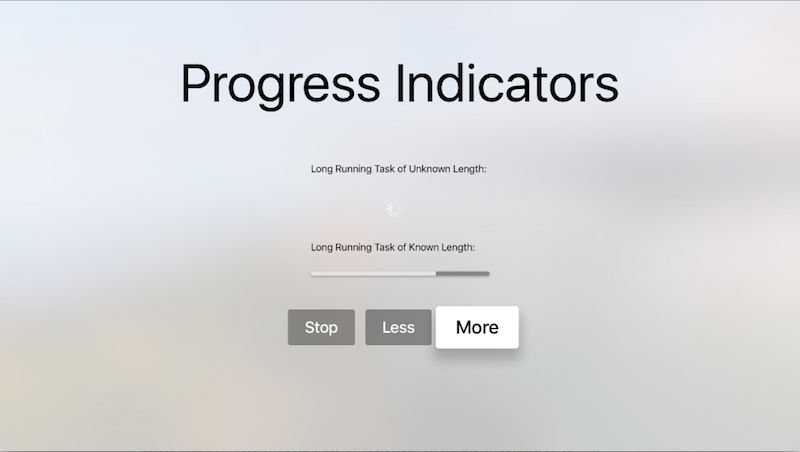 Indicadores de progreso de ejemplo