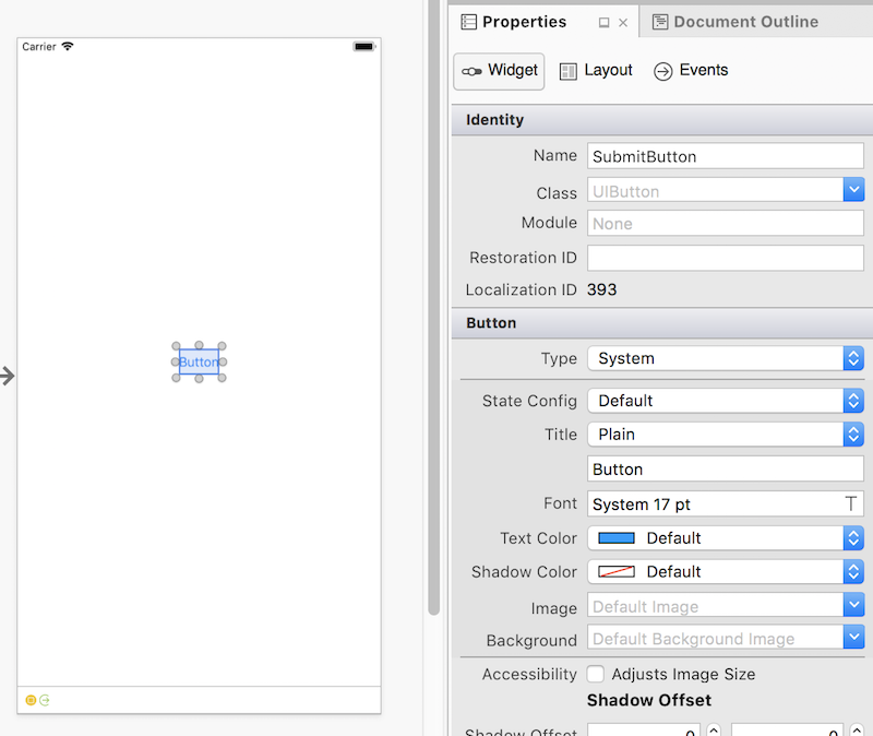 Button properties