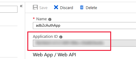 Identificador de aplicación en la vista de propiedades de la aplicación de Azure