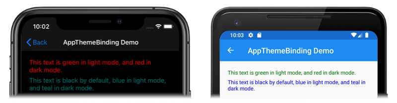 Demostración de AppThemeBinding