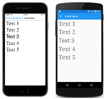 Demostración de x:Null