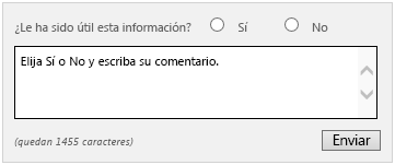 Esta herramienta de comentarios aparece al final de cada artículo de la biblioteca de Project Server en TechNet.