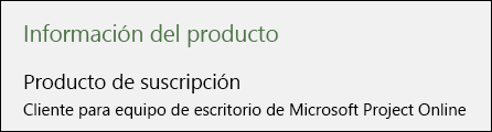 Información de Project para el cliente de escritorio de Project Online