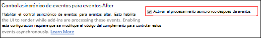 Control de eventos asincrónicos para la configuración de eventos after.