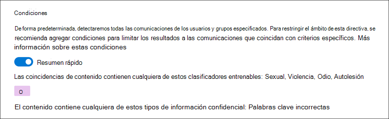 Ejemplo 8 del generador de condición de cumplimiento de comunicaciones.