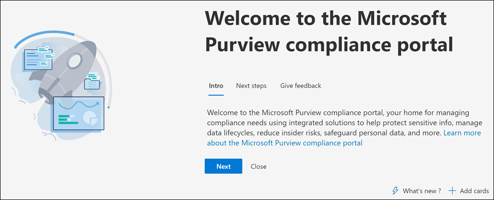 portal de cumplimiento Microsoft Purview introducción.